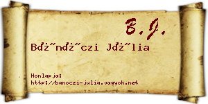 Bánóczi Júlia névjegykártya