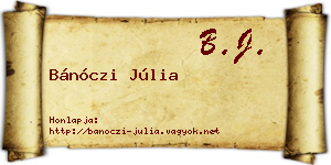 Bánóczi Júlia névjegykártya